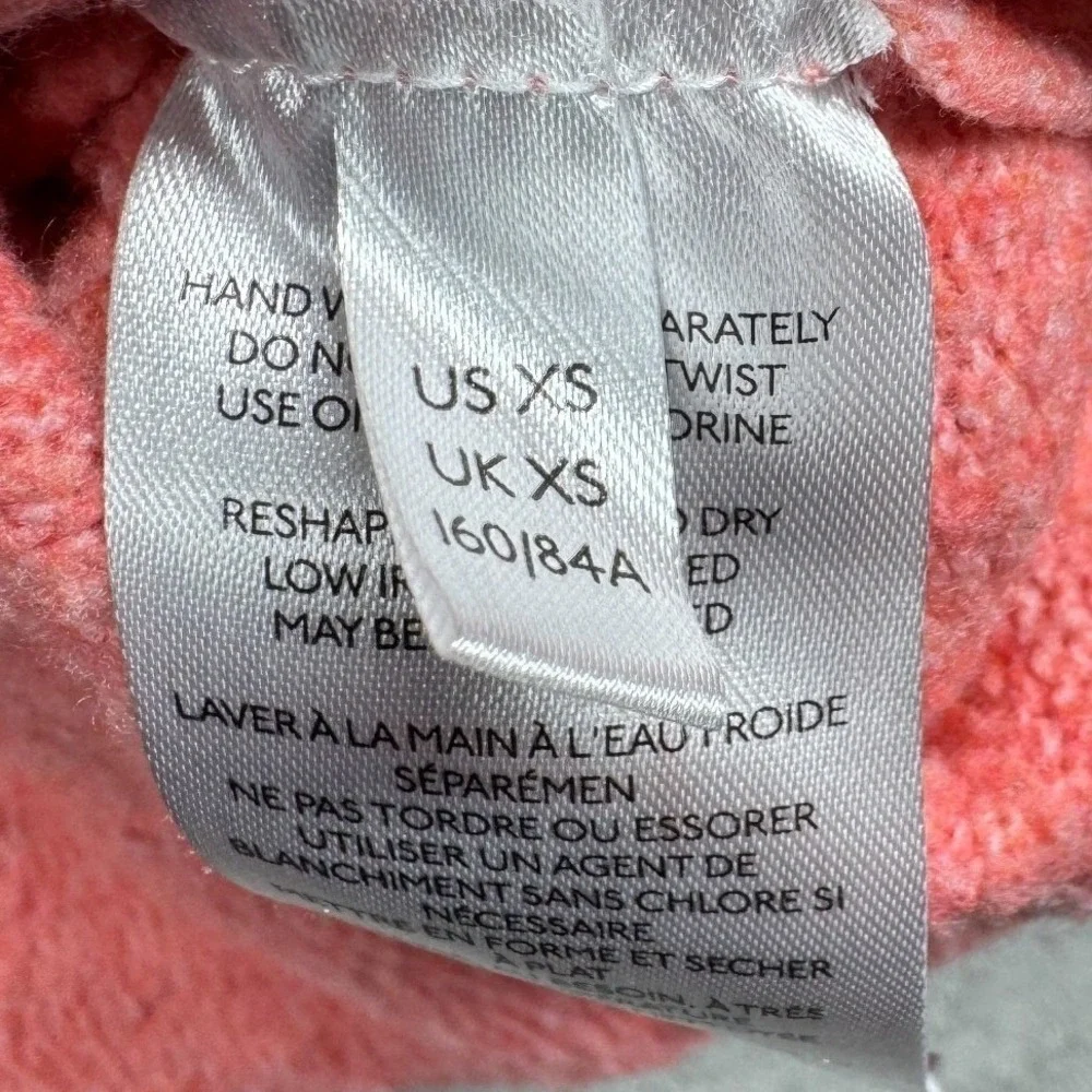 Anthropologie XS Coral‎ Pink Open Front Cardigan Shawl Collar Textured Knit